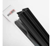 STEIGNER Joint de Douche, 90 cm, Verre d'épaisseur 6/7/8 mm, Droit Joint d'étanchéité PVC, Noir, UK03S