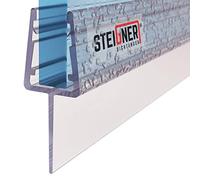 STEIGNER Joint de douche pour paroi en verre, 100cm, vitre 6/7/ 8 mm, joint d'étanchéité PVC droit pour les cabines de douche réctangulaires, UK10