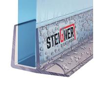 STEIGNER Joint de douche pour paroi en verre, 200cm, vitre 6/7/ 8 mm, joint d'étanchéité PVC droit pour les cabines de douche réctangulaires, UK19