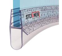 STEIGNER Joint de douche pour paroi en verre, 90cm, vitre 5/6/7/8mm, joint d'étanchéité PVC courbé pour les cabines de douche arrondies, UK17