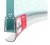 STEIGNER Joint porte de douche flexible UK15 40 cm (1 pc.) transparent - Joint vertical pour douche 1/4 de cercle ou arrondie avec porte 5-8 mm - Finition esthétique, Design discret, Matériau flexible
