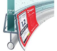 STEIGNER Joint de douche pour paroi en verre, 40cm, vitre 3,5/4/5 mm, Vorjoint d'étanchéité PVC courbé pour les cabines de douche arrondies, UK18