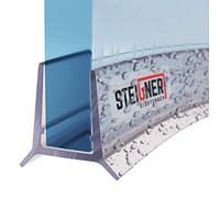 STEIGNER Joint porte de douche flexible UK24 100 cm (1 pc.) transparent - Joint vertical pour douche 1/4 de cercle ou arrondie avec porte 5-6 mm - Ajustement parfait, Design discret, Matériau flexible