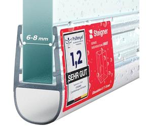 STEIGNER Joint porte de douche UK07 30 cm (1 pc.) transparent - Joint vertical pour douche à accès d'angle ou pentagonale avec porte 6-8 mm - Étanchéité, Ajustement parfait, Design discret