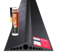 STEIGNER Seuil de garage 1m en EPDM noir 28mm x 155mm SGD03 - Kit isolant avec 1x colle montage et joint porte garage pour différents types de portes - Seuil tempête, anti-courant d’air