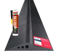 STEIGNER Seuil de garage 2,5m en EPDM noir 20mm x 112mm SGD02 - Kit isolant avec 1x colle montage et joint porte garage pour différents types de portes - Seuil tempête, anti-courant d’air
