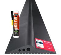 STEIGNER Seuil de garage 2,625m en EPDM noir 14mm x 78mm, SGD01 - Kit isolant avec 1x colle montage et joint porte garage pour différents types de portes - Seuil tempête, anti-courant d’air