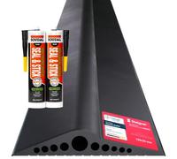 STEIGNER Seuil de garage 3,75m en EPDM noir 28 mm x 155 mm,SGD03 - Kit isolant avec 2x colle montage et joint porte garage pour différents types de portes - Seuil tempête, anti-courant d’air