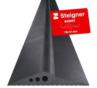 STEIGNER Seuil de garage 3m en EPDM noir 14mm x 78mm SGD01 - Joint porte garage isolant pour différents types de portes