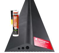 STEIGNER Seuil de garage 3m en EPDM noir 14mm x 78mm SGD01 - Kit isolant avec 1x colle montage et joint porte garage pour différents types de portes - Seuil tempête, anti-courant d’air, barrière d’eau