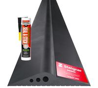 STEIGNER Seuil de garage 3m en EPDM noir 20mm x 112mm SGD02 - Kit isolant avec 1x colle montage et joint porte garage pour différents types de portes - Seuil tempête, anti-courant d’air