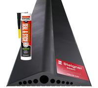 STEIGNER Seuil de garage 3m en EPDM noir 28mm x 155mm SGD03 - Kit isolant avec 1x colle montage et joint porte garage pour différents types de portes - Seuil tempête, anti-courant d’air