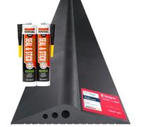 STEIGNER Seuil de garage 5m en EPDM noir 20mm x 112mm SGD02 - Kit isolant avec 2x colle montage et joint porte garage pour différents types de portes - Seuil tempête, anti-courant d’air