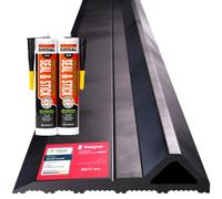 STEIGNER Seuil de garage 6m en EPDM noir 17mm x 80mm SGD04 - Kit d'isolation avec 2 colle de montage et joint pour portes de garage de type Hörmann - Seuil tempête, anti-courant d’air