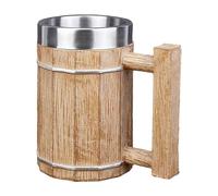 Stein à bière en forme de seau, tasse à café vintage avec poignée, 600 ml, récipient à jus à double paroi, pour hommes et femmes