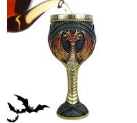 Stein sur le du dragon - gobelet de style médiéval, corne de consommation mythique | Chalice en métal fabriqué à la main, tasse de consommation de fête, gothique avec motifs de dr