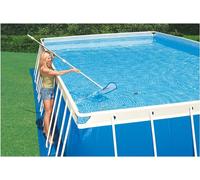 Steinbach 128003 Kit de nettoyage Deluxe Avec perche télescopique en aluminium L=279 Cm, épuisette, brosse pour bassin, aspirateur de fond Incl. tuyau L=750 Cm