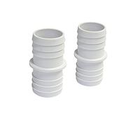STEINBACH Fitting 060033 Lot de 2 Embouts de Tuyau Doubles Ø 38/38 mm, Blanc, Petit