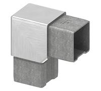 STEINBACHER© | Raccord en acier inoxydable 90° pour tube 40x40x2mm, raccord à emboîter, V2A