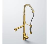 Steinberg Série 100 robinet de cuisine, avec douchette, saillie 156mm, pivotant, 1001480BG, Couleur: Or brossÃ©