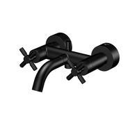 Steinberg Série 250 robinetterie de baignoire, montage en saillie, poignée double, 2 consommateurs, saillie 203mm, 2501100S, Couleur: Noir