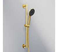 Steinberg Série 340 Garniture de douche, incl. douchette à main, réglable en 3 positions, flexible de douche, barre de douche 600mm, 3401601BG, Couleur: Or brossÃ©