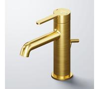 Steinberg Série 341 Mitigeur de lavabo avec cartouche céramique, avec garniture d'écoulement, saillie 122mm, 3411000BG, Couleur: Or brossÃ©