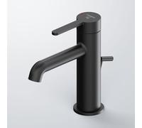 Steinberg Série 341 Mitigeur de lavabo avec cartouche céramique, avec garniture d'écoulement, saillie 122mm, 3411000S, Couleur: Noir mat
