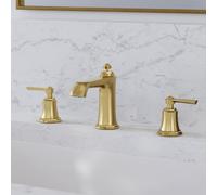 Steinberg Série 350 robinetterie de lavabo, 3 trous, avec garniture découlement, saillie 130mm, 0, 3502000BG, Couleur: Or brossé