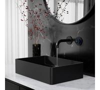 Steinberg SÃ©rie 440 lavabo Ã poser, rectangulaire, 600x400x145mm, SolidSurface, sans trou pour robinet, sans trop-plein, 4407110, Coloris: noir mat - 4407110S