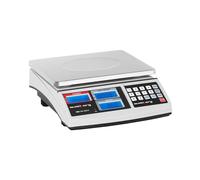 Steinberg Balance Compteuse SBS-ZW-3001H (30 kg / 1 g, plateforme 27 x 21 cm, surface de pesée en métal et plastique, incl. Batterie et câble d'alimentation, LCD)