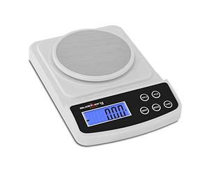 Steinberg Balance de Précision Cuisine Professionnelle SBS-LW-500/10 (500 g / 0,01 g, surface de pesée 12 cm, 6 unités de pesage, écran LCD rétroéclairé, pieds en caoutchouc antidérapant)