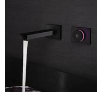 Steinberg iFlow wall mitigeur lavabo 3901816S projection 175mm, contrôle de température entièrement électronique, noir mat
