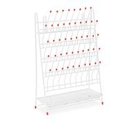 Steinberg SBS-LA-32 Égouttoir pour Verrerie De Laboratoire Paillasse (48 emplacements, Bac de Collecte : 0,52 l, Structure : Acier (revêtu de PVC), Embouts de Protection : PVC, Portable)