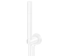 Steinberg Série 100 Garniture de douche à main, avec coude de raccordement de douche intégré, douchette à main à tige, 1001670W, Couleur: Blanc mat