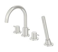 Steinberg Série 100 robinetterie de baignoire, montage sur bord de baignoire, 4 trous, saillie : 192mm, 1002400BN, Couleur: Nickel brossé