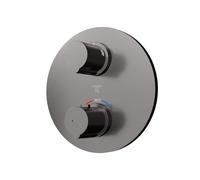 Steinberg Série 100 robinetterie de douche/bain, set de montage final, encastré, deux consommateurs, 10041333BGM, Couleur: Brushed Gun Metal