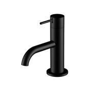 Steinberg Série 100, robinetterie de lavabo, eau froide, sans garniture découlement, saillie : 100mm, 1002500S, Couleur: noir mat