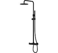 Steinberg Serie 100 set de douche 1002721S avec mitigeur thermostatique apparent, douchette pluie/main, noir mat