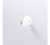 Steinberg Série 100 Support mural, pour douchette, coude de raccordement de douchette inclus, 1001667W, Couleur: Blanc mat