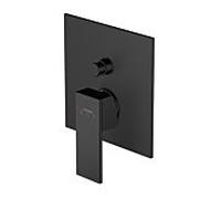 Steinberg Serie 160 mitigeur de bain 16021033S à encastrer, avec plaque de recouvrement 165 x 165 mm, avec inverseur, noir mat