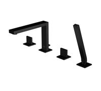 Steinberg Série 160 robinetterie de baignoire, 4 trous, montage sur bord de baignoire, saillie 210mm, 1602402S, Couleur: noir mat