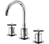 Steinberg Série 250 robinetterie de lavabo, pivotant, 3 trous, avec garniture découlement, saillie 150mm, 2502000, Couleur: chrome
