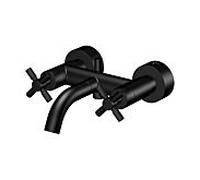Steinberg Série 250 robinetterie de baignoire, montage en saillie, poignée double, 2 consommateurs, saillie 203mm, 2501100S, Couleur: Noir