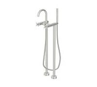 Steinberg Serie 250 mitigeur de bain à deux poignées 2501162BN saillie 153 mm, installation sur pied, nickel brossé