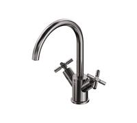 Steinberg Série 250 Mitigeur de lavabo, pivotant, double poignée, avec vidage, saillie 155mm, 2501500BGM, Couleur: Brushed Gun Metal