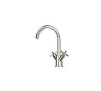Steinberg Serie 250 mitigeur lavabo à deux poignées 2501500BN saillie 155mm, pivotante , garniture de vidange 2000 2000 /4", nickel brossé