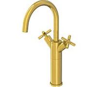 Steinberg Mitigeur de lavabo Série 250 2501550BG – haut pivotant, 2 poignées, vidage, or brossé