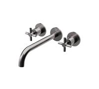 Steinberg Série 250 robinetterie de lavabo, set complet, 3 trous, incl. corps dencastrement, saillie 195mm, 2501902BGM, Couleur: Brushed Gun Metal