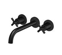Steinberg Série 250 robinetterie de lavabo, set complet, 3 trous, incl. corps dencastrement, saillie 245mm, 2501916S, Couleur: Noir